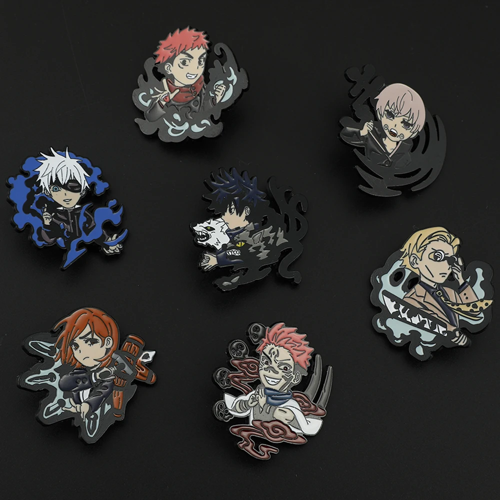 

Japan Anime Jujutsu Kaisen Charms Brooch Cartoon Fushiguro Megumi Itadori Yuji Gojo Satoru Kugisaki Nobara Enamel Lapel Pin