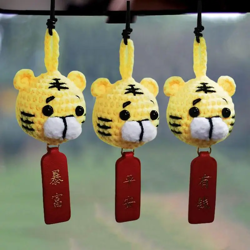 

Car Pendant Tiger Mascot Hanging Pendant Cute Lucky Tiger Ornaments Auto Rearview Mirror Interior Decoration Accessories Gifts