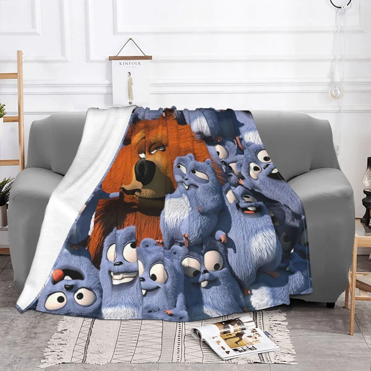 

Grizzy And The Lemmings Blanket Fleece Autumn/Winter Comedy Anime Super Soft Throw Blanket for Bed Car Plush Thin Quilt