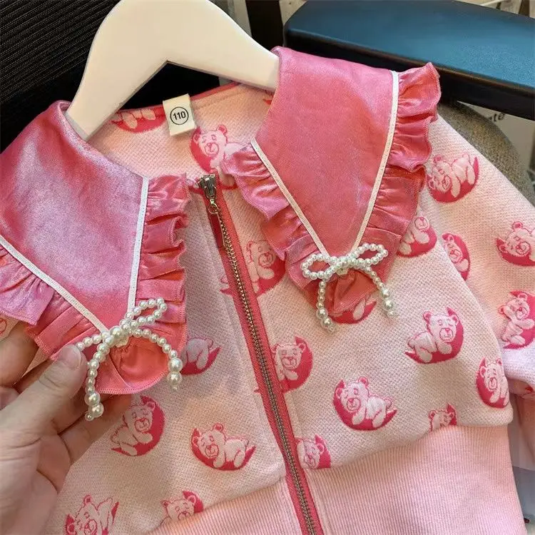 Girls' Suit Autumn 2022 New Children's Fashionable Long Sleeve Coat & Trousers Girl Spring and Autumn Two Piece Set