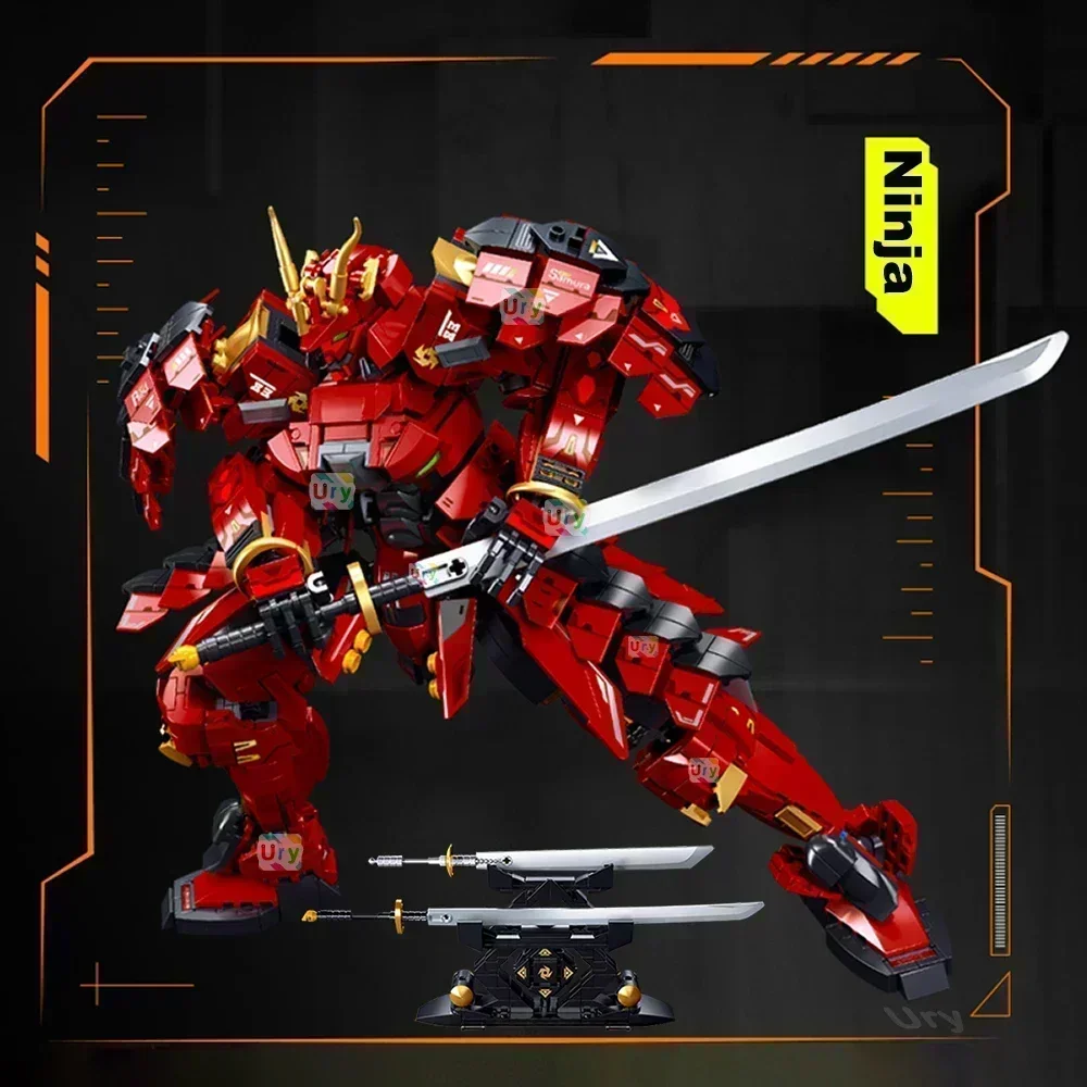 2023 Sluban армированный красный самурайский робот механическая классическая модель