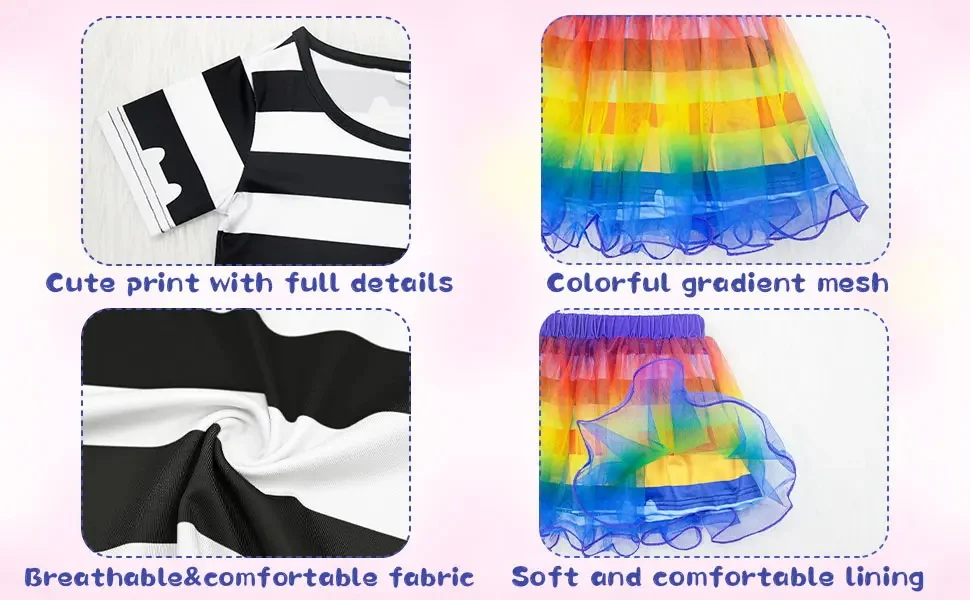 Детские летние комплекты из 4 предметов с героями мультфильмов для девочек