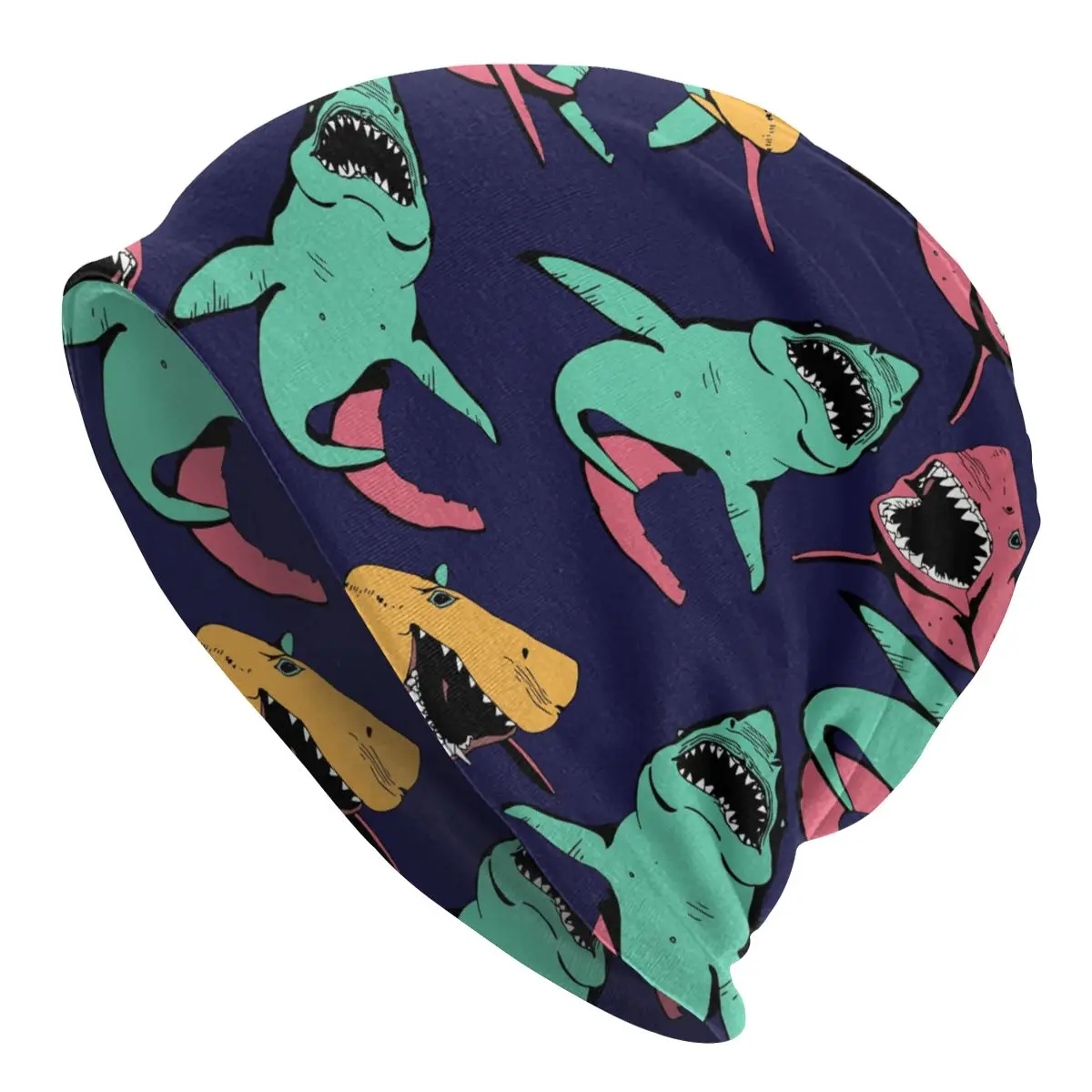 

Unisex Casual Hat Angry Shark Sea Life Pattern Cap Winter Warm Beanies Adult Hip Hop Bonnet Hat