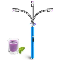 360%c2%b0 metal candle lighter bbq outdoor windproof rechargeable usb double arc lighter friends warm home family gift kitchen tools