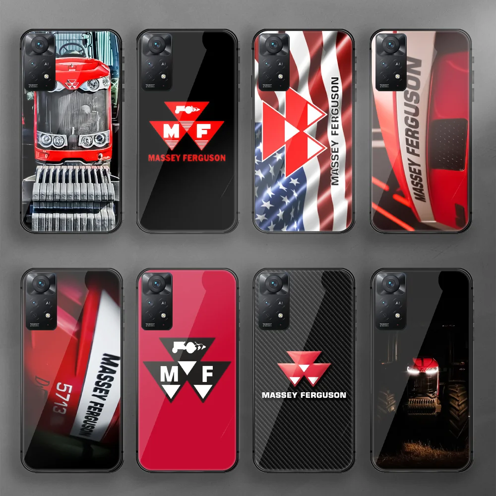 

Massey Ferguson Tractors Brand Tempered Glass Phone Case Cover For Xiaomi Redmi Note 7 8 9 10 11 12 S Pro Plus 5G 9C 10C