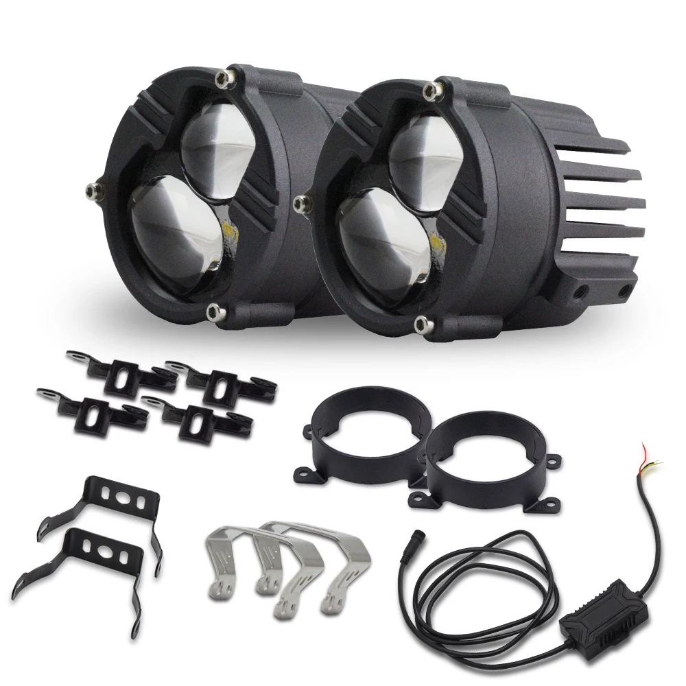 

3Inch Fog Lights for Cars Bi LED Fog Lens Bifocal Driving Lamps LED PTF Projector Lenses Car Accessories Hi Lo Beam White Yellow