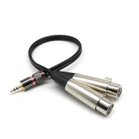 3 5mm trs stereo male to dual xlr male splitter patch cable unbalanced mini jack 18 to double xlr breakout cable 5ft