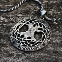 trendy fashion style hollow interweaving tree of life pendant necklace simple mens personality pendant anniversary gift jewelry