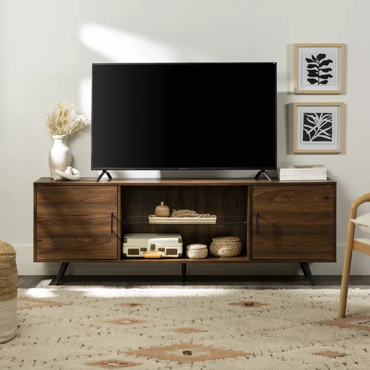 Фото Телевесное телевизочное управление Mit 2: Türen Entertain Ment Center Mit Offenem Regal Konsolen Tisch Mit Stauraum Für Wohnzimmer Schrank TV-Tisc №3