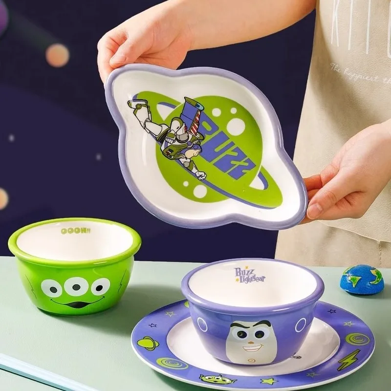 Disney Kawaii Chip An' Dale Базз Лайтер Фигурка Аниме Керамическое блюдо для торта