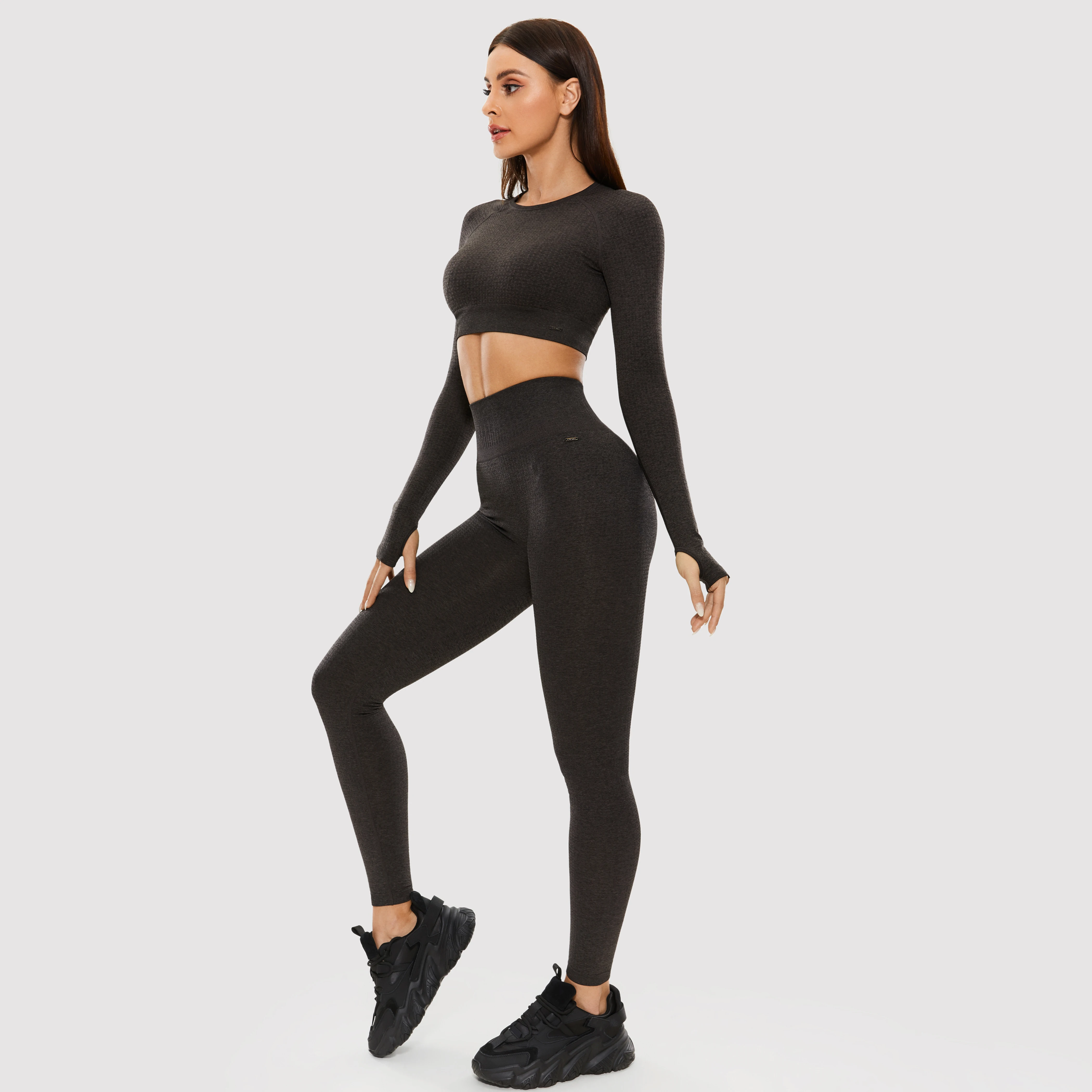 Yoga Leggings Women's High Waisted Workout Seamless Leggings Gym Booty Lifting Tummy Control Yoga Pants - 25Inches Elastic