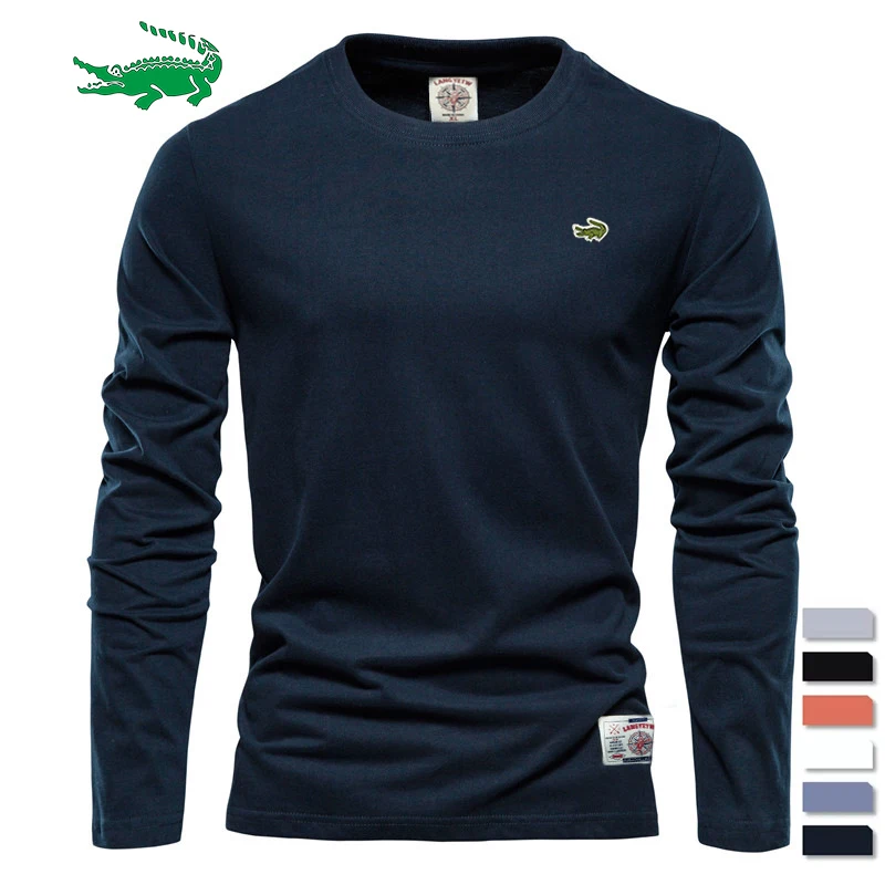 

Cotton Long Sleeve T shirt For Men Solid Spring Casual Mens T-shirts High Quality Male Tops Classic Clothes Men's T-shirts