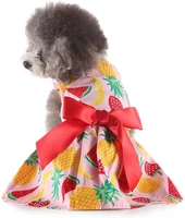 2022 new bowknot dog skirt pet clothes summer cute cool breathable dog dress clothing for small medium dogs size xs l