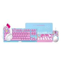 Kawaii Razer Sanrio Hello Kitty Limited Edition Gaming Mouse mechanical keyboard Cute Cartoon Earphone Laptop Birthday Gift