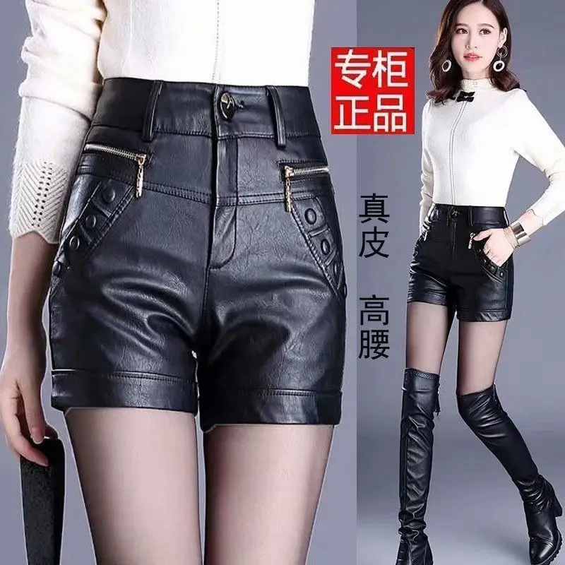 2022 New High-Grade Style Spring Autumn Winter Office Women Slim PU Leather Mini Skirt Hip Faldas S-5XL Plus Size Black Red