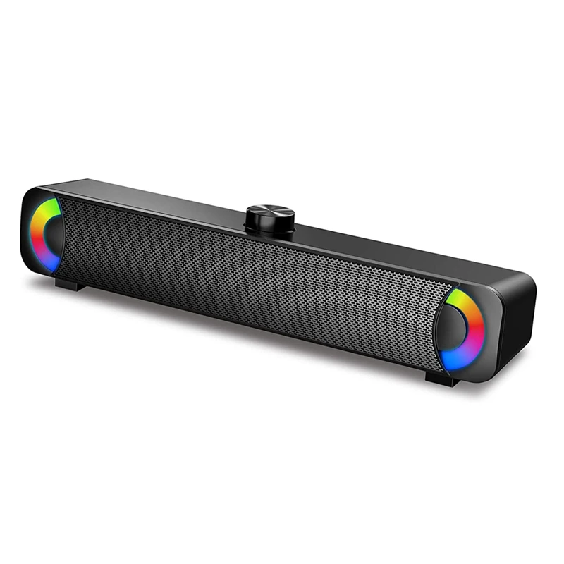 PPYY-Desktop Computer Speakers, Computer Gaming Soundbar With RGB Light, Loudspeaker For PC, Monitor, Laptop, Plug And Play