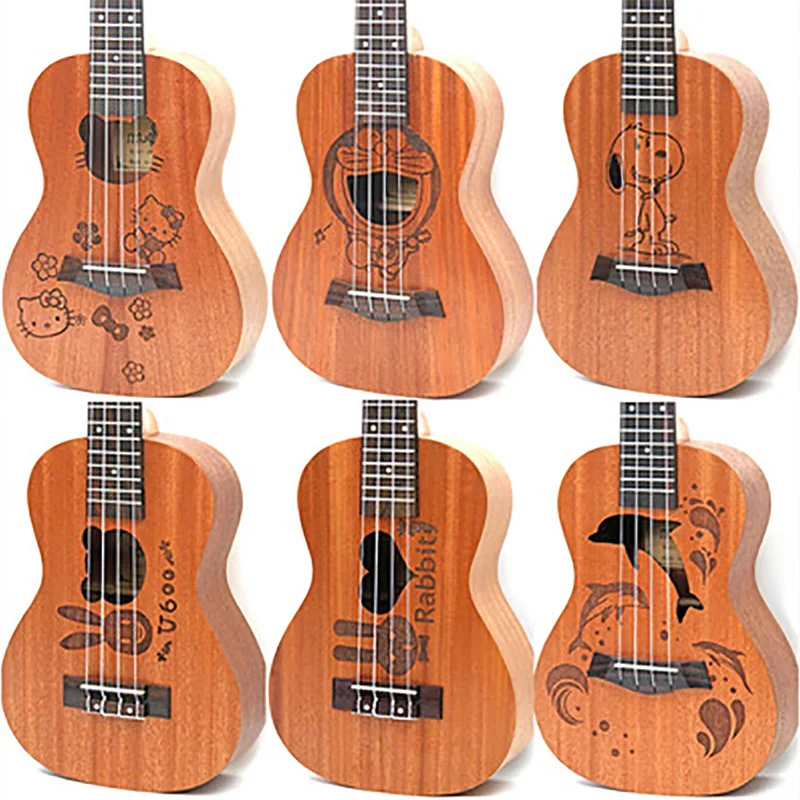 21 and 23 Inches Burlywood Ukulele Wood Guitar Small Ukulele Strings Pin Fender Intrumentos Musicales Musical Instruments