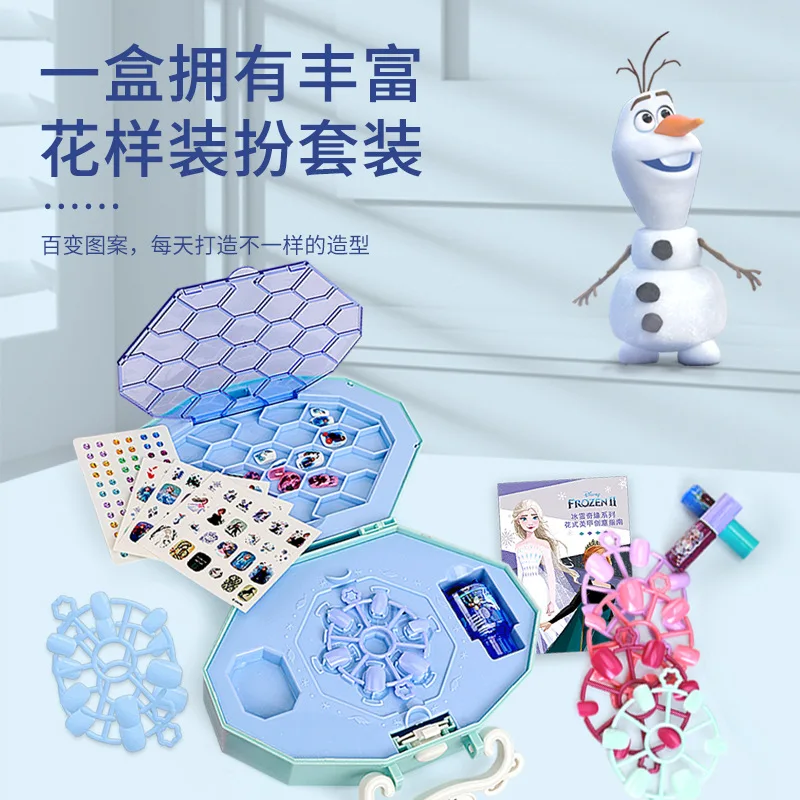 

Disney Kids girls Nail Set Frozen Cosmetics Nail Polish Little Girl Nail Stickers Toy Gift
