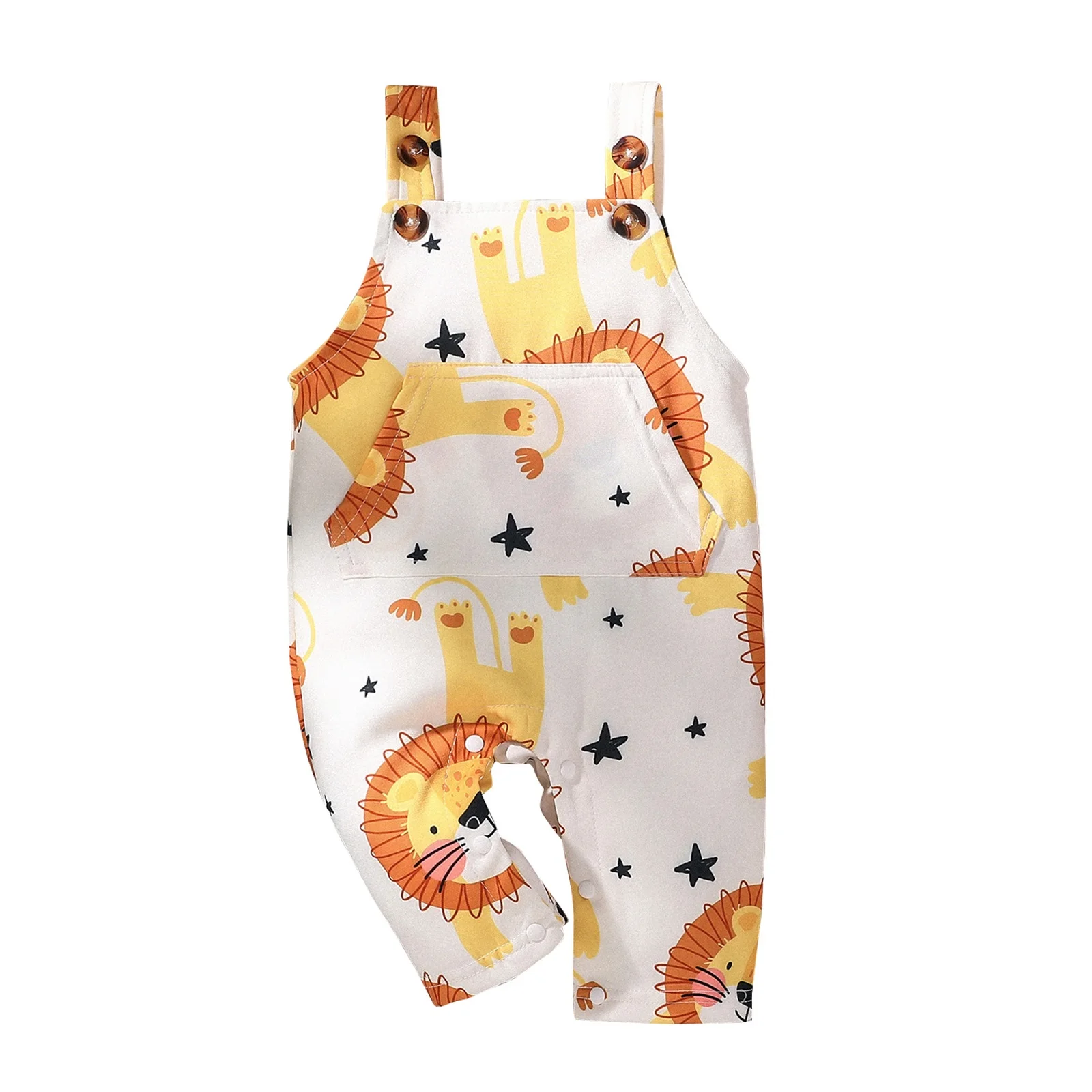 Детский комбинезон без рукавов с принтом льва |