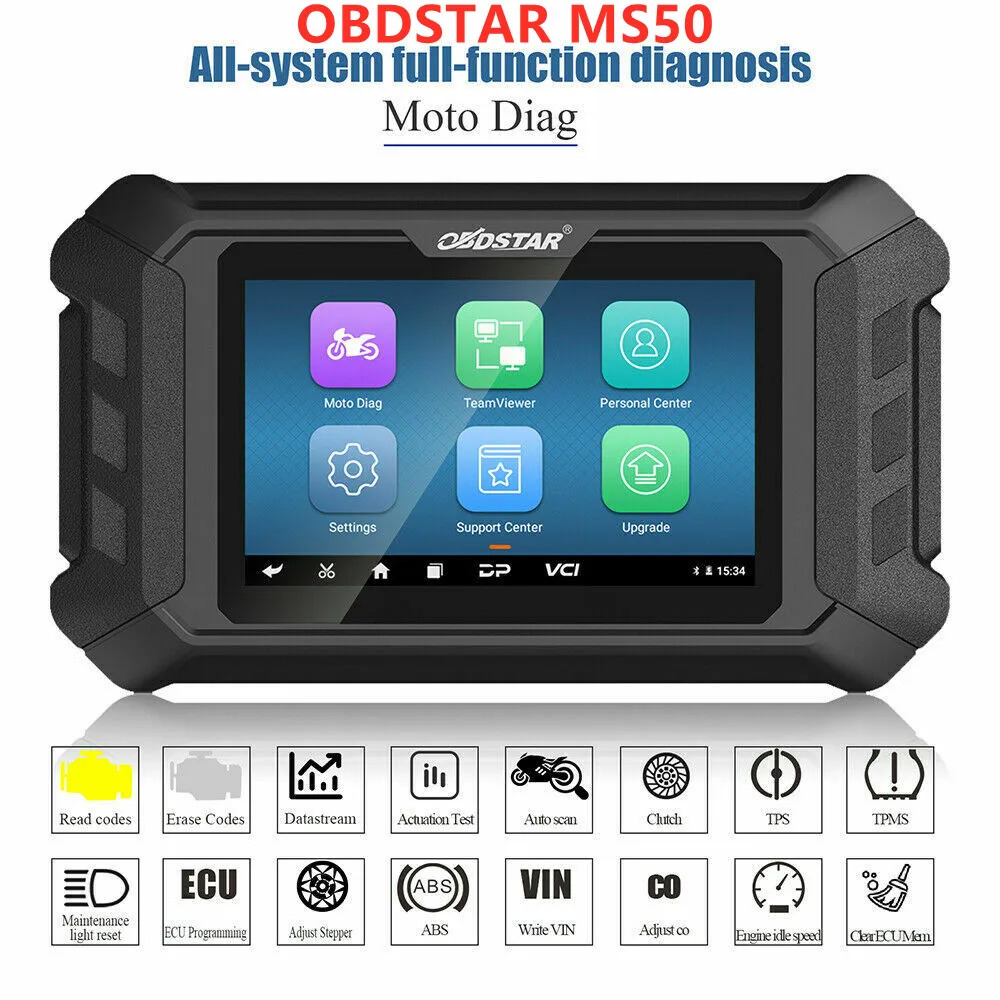 Лучший инструмент для интеллектуальной диагностики мотоцикла OBDSTAR MS50, Wi-Fi соединение с автоматическим сканированием для H-onda/Ya-maha/P-GO/S-uzuki