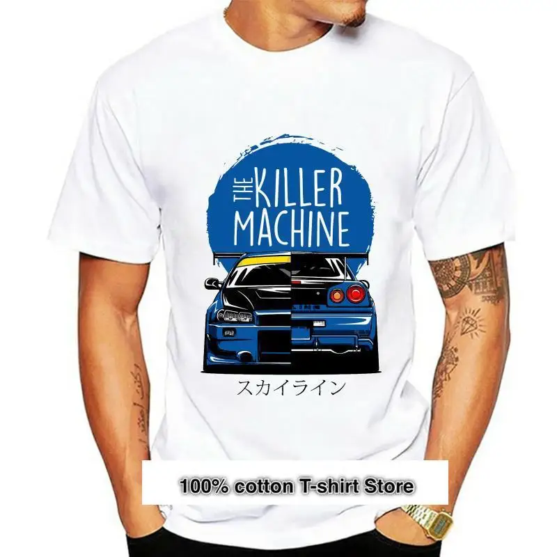 

Camiseta de moda para hombre Niss Skyline GTR R34 BNR34, camisa con logotipo de coche JDM, impresión personalizada, nueva