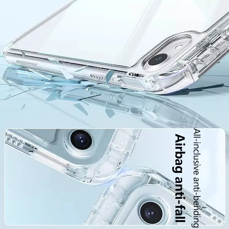 Чехол для iPad Mini 2024 7 A17 Pro Mini6 2021 акриловый HD прозрачный жесткий низ мягкая боковая
