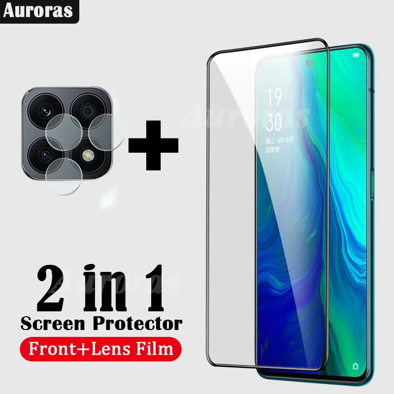 

Auroras 2 in 1 Film For Honor X8a Screen Protector Tempered Glass For Honor X7A X9A Lens Protector Glass Film