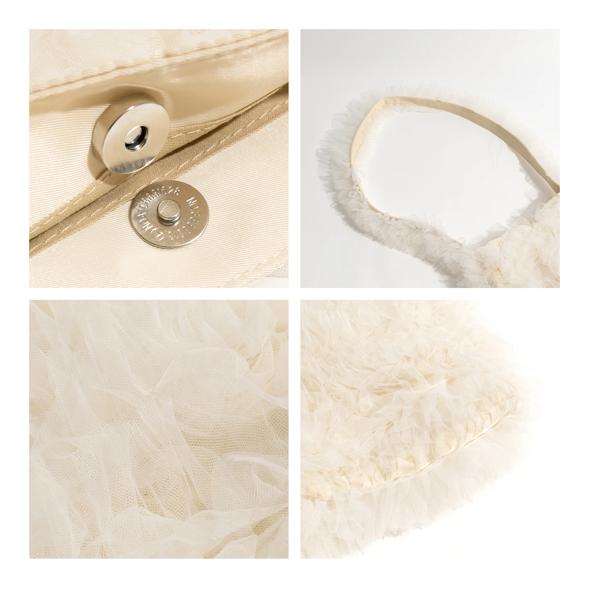 KOKOPEAS Женская сетчатая маленькая квадратная сумка Decoeate нейлоновая кружевная