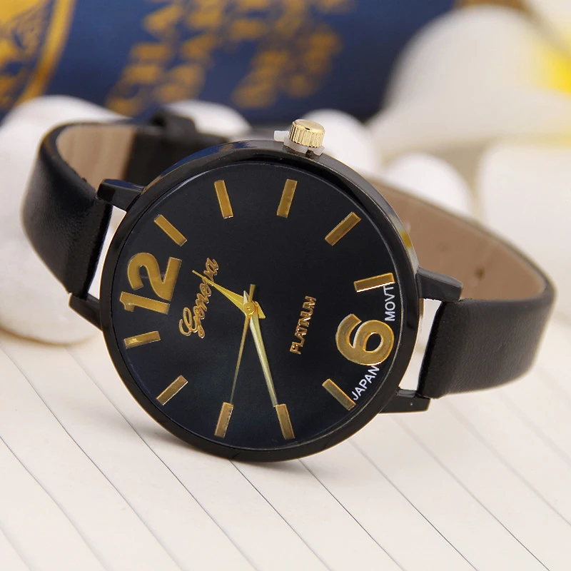 

WOKAI high quality fashion casual ladies large dial Small strap Strap quartz watch female student large digital retro clock