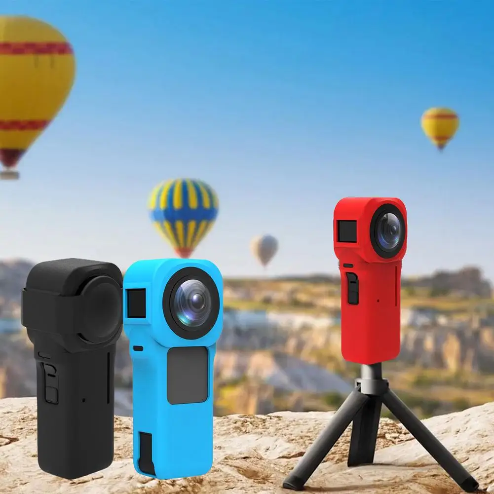 

Silicone Protective Case Lens Protector Scratch Resistant Cover Compatible For Insta360 One Rs 1-inch Panoramic Action Camera
