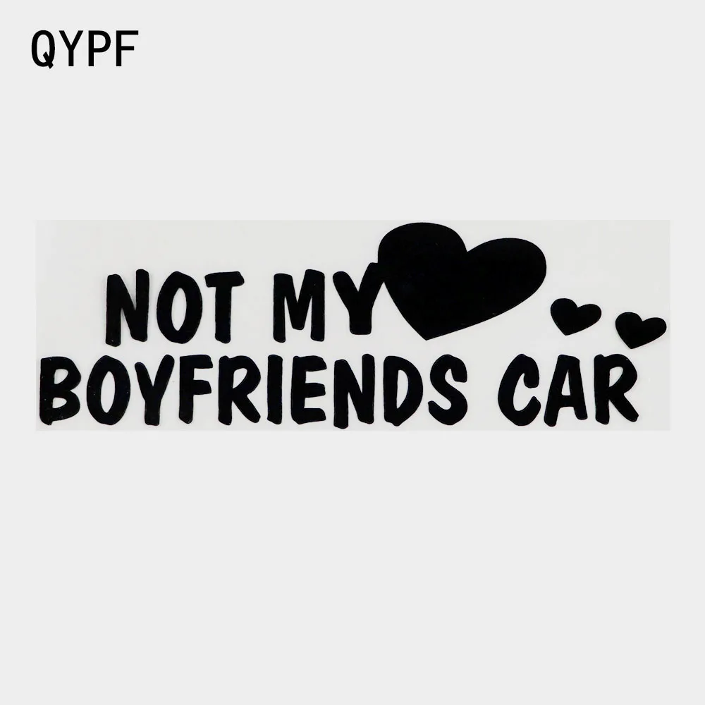 

QYPF 16 см × 5,3 см, забавная виниловая наклейка на машину не моего парня, черная/серебряная наклейка на машину 2C-0128