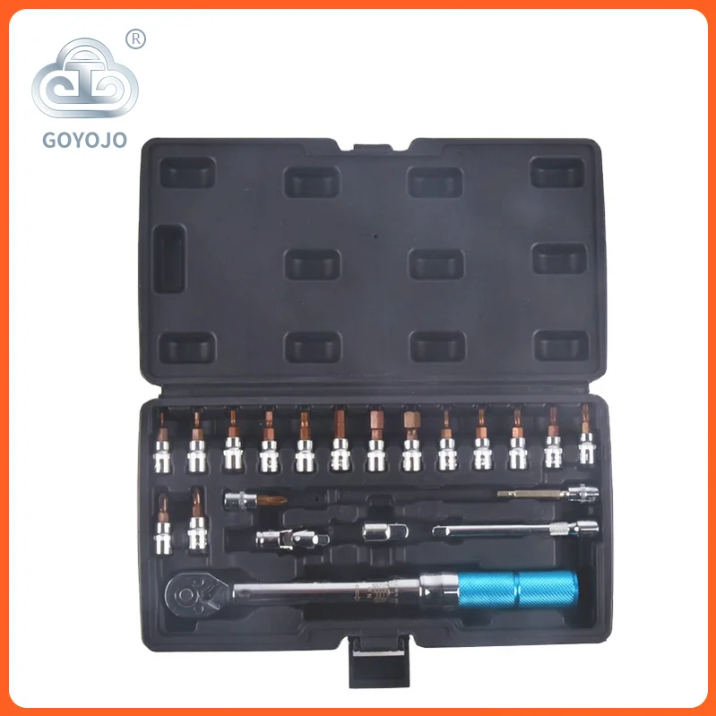 

1/4" 2-25Nm Adjustable Torque Wrench Bicycle Repair Tools Kit Set Tool Bike Repair Spanner Hand Tool Set