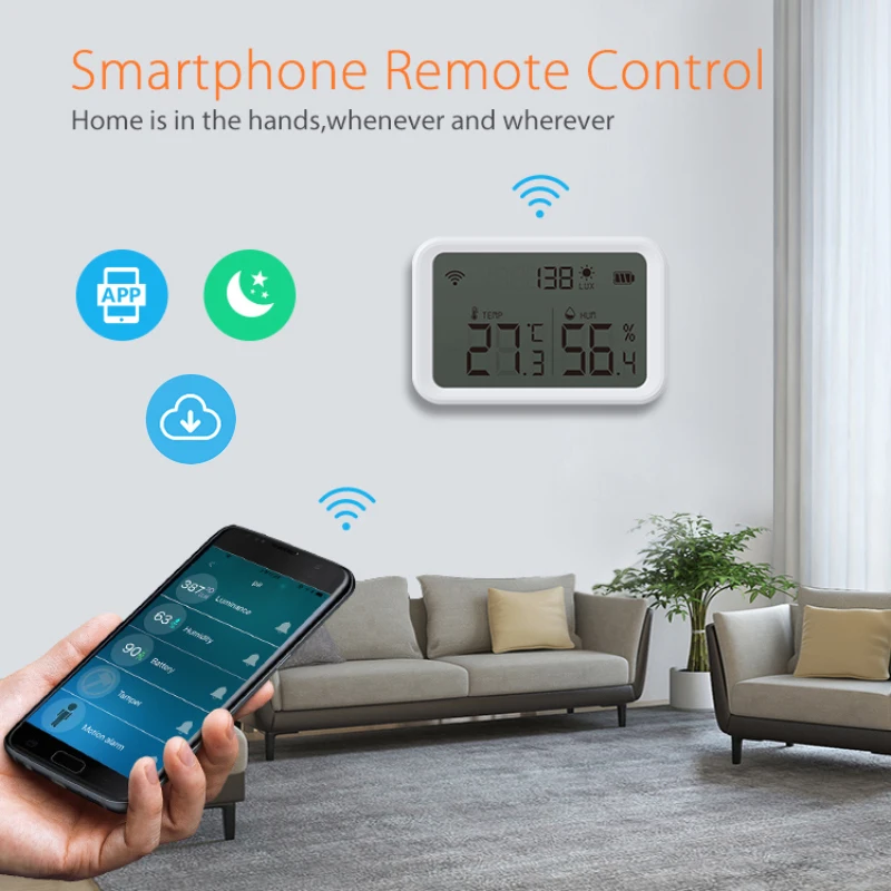 

Battery Display Real-time Detection Temperature And Humidity Sensor Smart Zigbee Smart Thermometer Smart Home Hygrometer Tuya