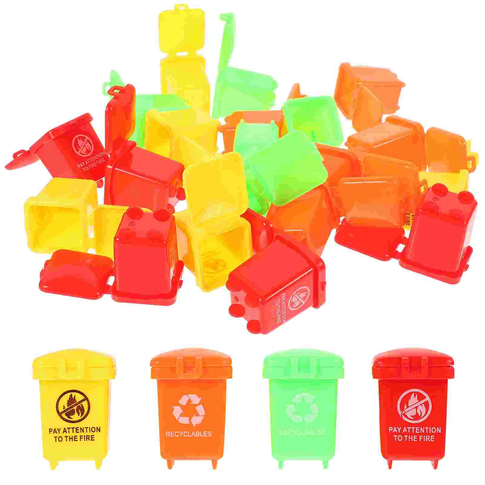 

Mini Trash Can Miniature Garbage Bin Model Lovely Cans Learning Toy Plaything House Supply Small Colors Playroom Micro Toys