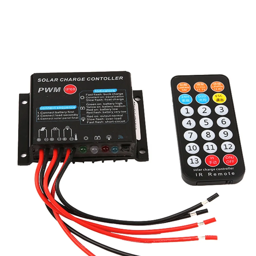 

1SET Solar Panel Charge Controller 12/24V Solar Panel Regulator For Street Lamp Automatic Voltage Detection With Remote Control