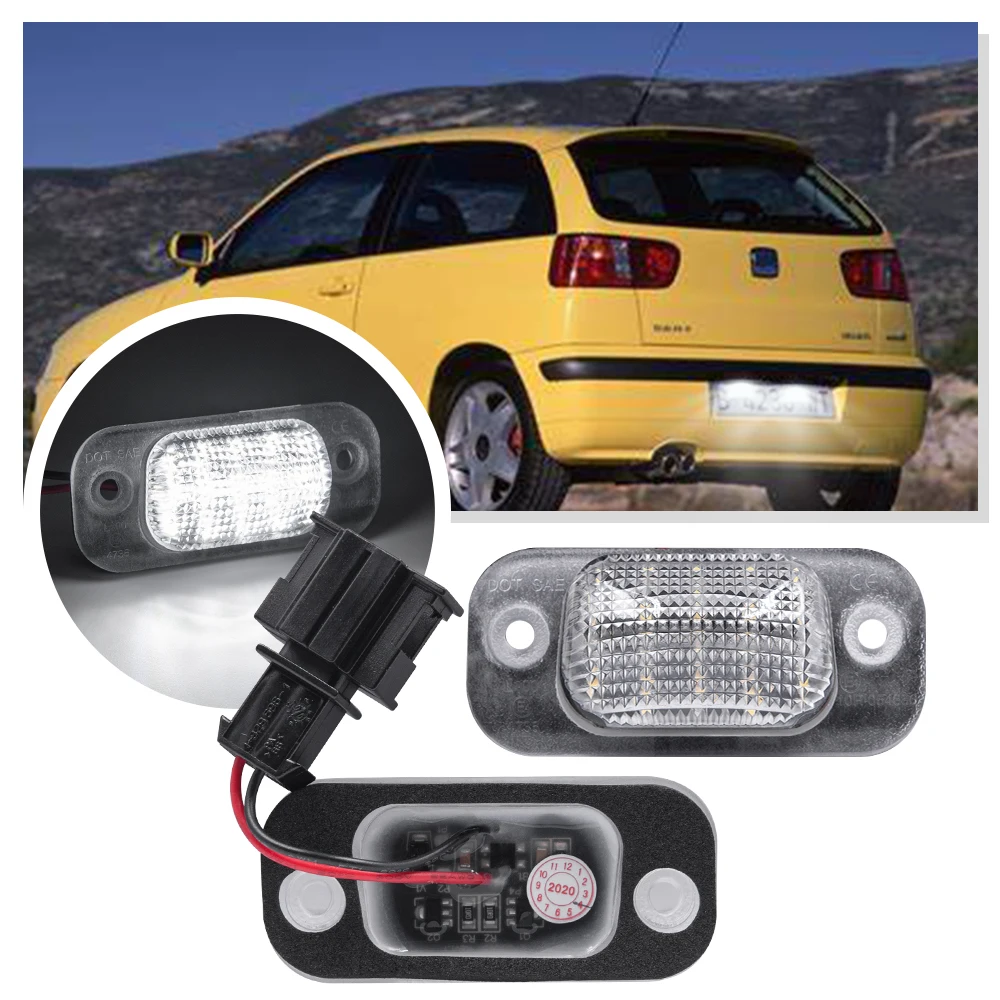 Фото 2 шт. светодиодная подсветка номерного знака для Seat Ibiza 6K 1993-1999 Coidoba 6K VW Golf MK3 Polo III Estate Classic Polo вариант номерного знака №1