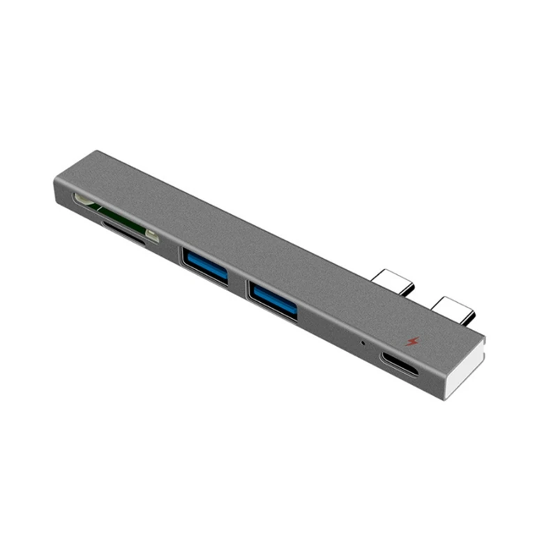 

Double-Head Type-C 2.0 Hub Multi-Function Hub Sd/TF Card Reader Type C Five-In-One Expansion Dock