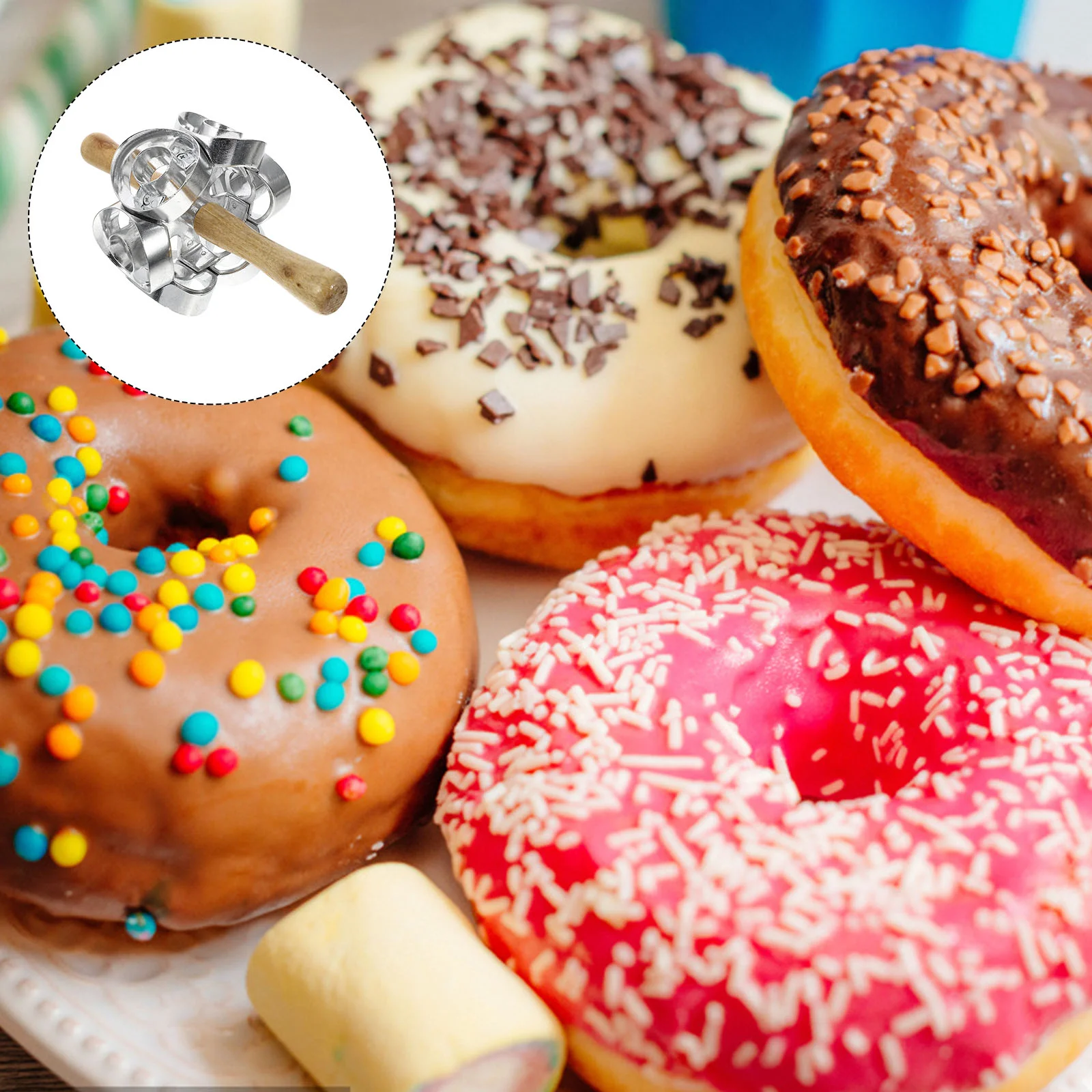 

Donutmaker Doughnut Revolving Baking Molds Pastry Rollerrolling Dough Cookie Mold Tools Tool Forming Making Stainless Steel