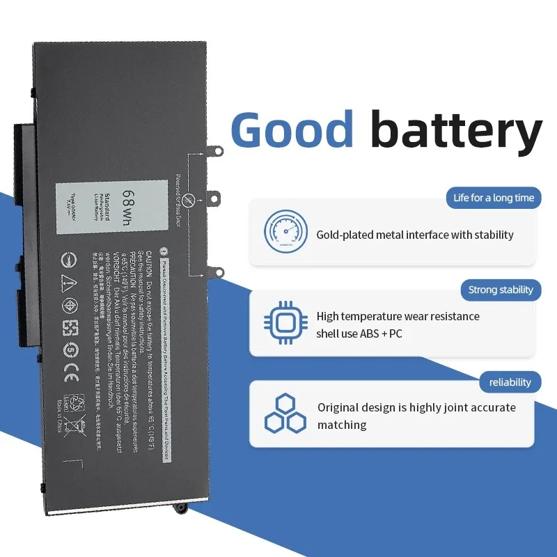 Аккумулятор GJKNX 7900 мАч для Dell Latitude 5580 5480 5280 5290 5590 5490 5495 5591 4-элементный 68 Вт GD1JP DY9NT