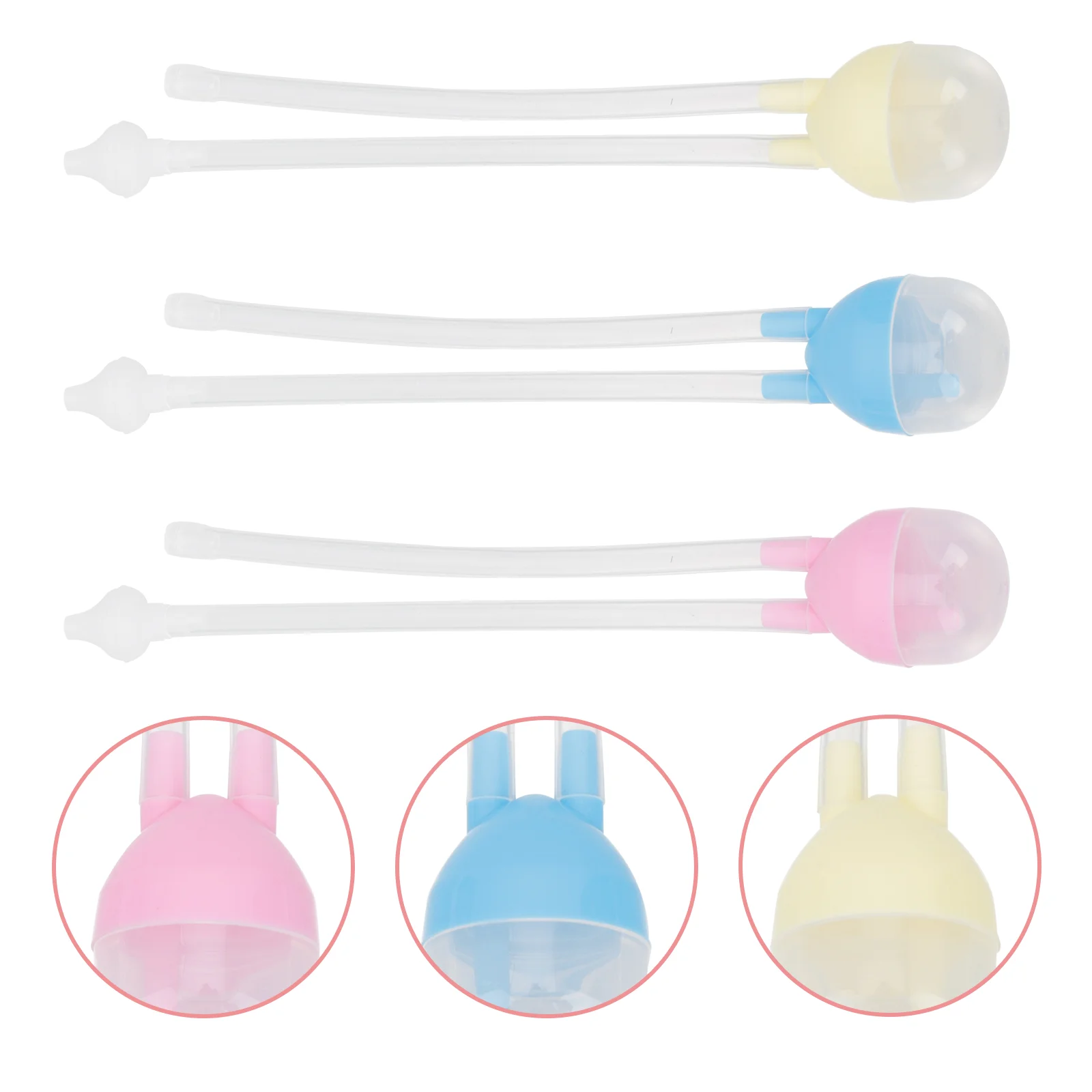 3PCS Silicone Infant Nasal Aspirators Baby's Nose Snots Cleaning Devices Booger Removers
