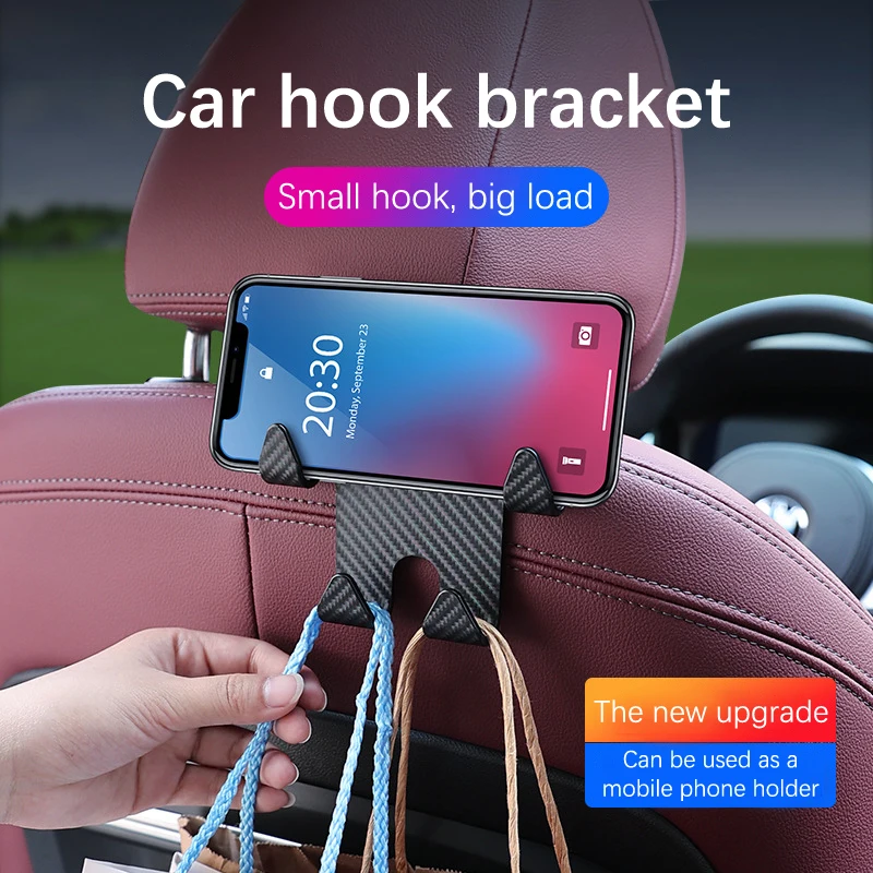 

Универсальная вешалка на подголовник сиденья автомобиля, крючок, держатель для телефона, вешалка для сумочки, кошелька, зажим для крепления, аксессуары для интерьера автомобиля