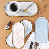 resin mold silicone tray epoxy storage coaster crystal mold oval tray mold diy ceramic clay casting tool cup mat home decor