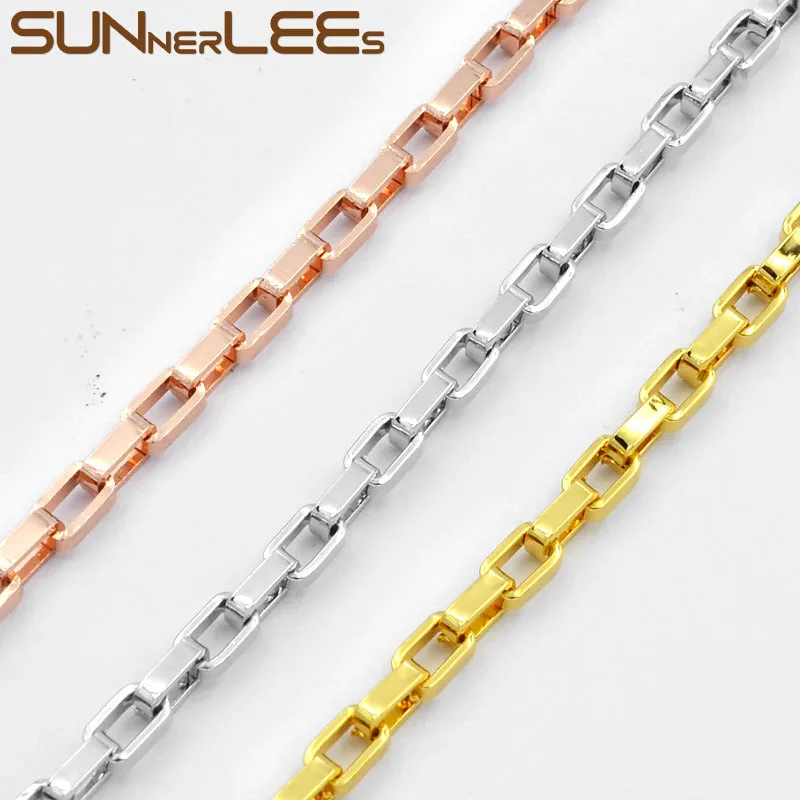 SUNNERLEES модные ювелирные изделия ожерелье цвета белого розового золота 3 мм