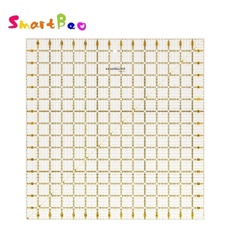 

Square Clear Ruler for Cutting Fabric sturdy quilting ruler patchwork Double Color Marking 5"x5", 6"x6", 9.5"x9.5", 12.5"x12.5"