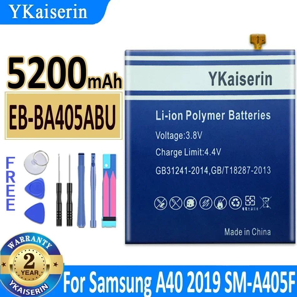 EB-BA405ABE EB-BA405ABU Аккумулятор 5200 мАч для SAMSUNG Galaxy A40 2019 SM-A405FM/DS A405FN/DS GH82-19582A