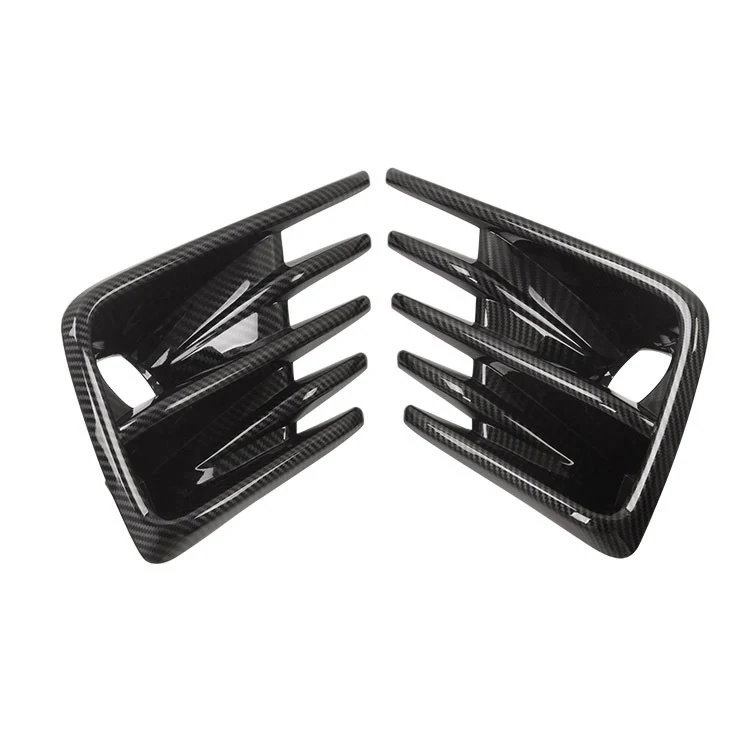 

Pair for Honda City 2019 2020 Carbon Fiber Front Bumper Fog Light Lamp Cover Bezels Car