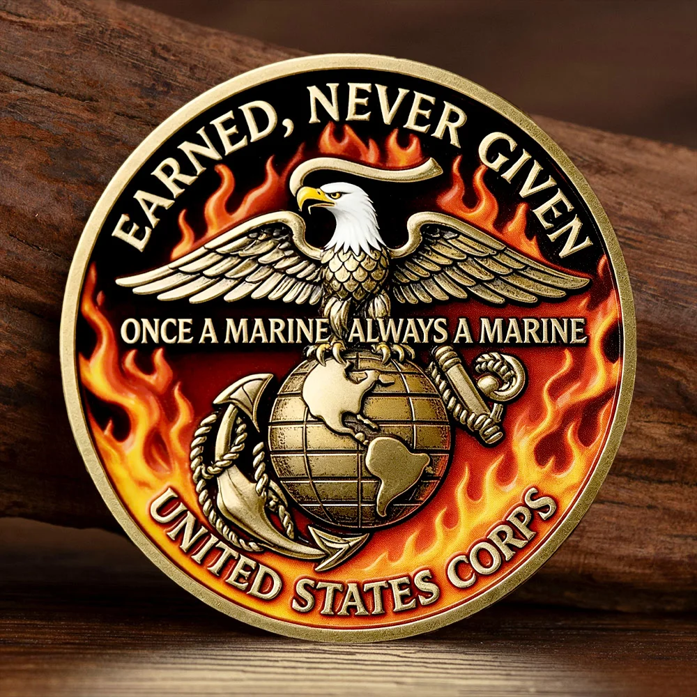 

Коллекционная позолоченная монета New Marine Corps