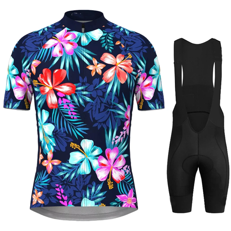 Купи Hawaiian Pattern New Men's Cycling Jersey Set Short Sleeve Bicycle Cycling Clothing Kit Mtb Bike Wear Triathlon Maillot Ciclismo за 482 рублей в магазине AliExpress