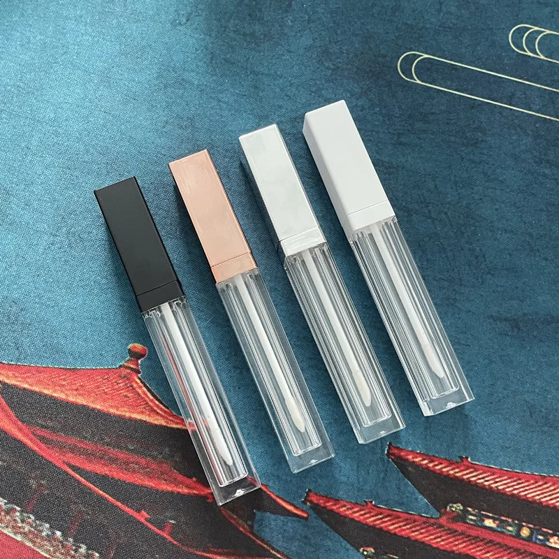 

20PCS 5ml Square Lip Gloss Tubes Liquid Lipstick Rose Gold Square Empty Lip Glaze Tube Refillable Cosmetic Packing Container