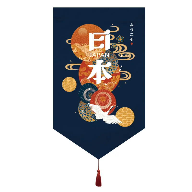 Японская короткая занавеска Noren Daruma Geisha полиэстер